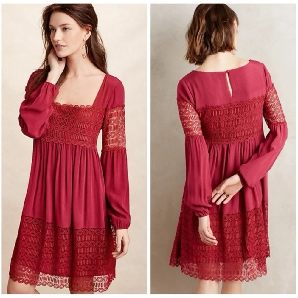 Anthropologie Floreat Aveline long sleeve lace crochet dress - Picture 1 of 10